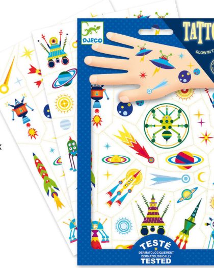 Djeco Παιδικά Τατουάζ Glow in the Dark Διάστημα